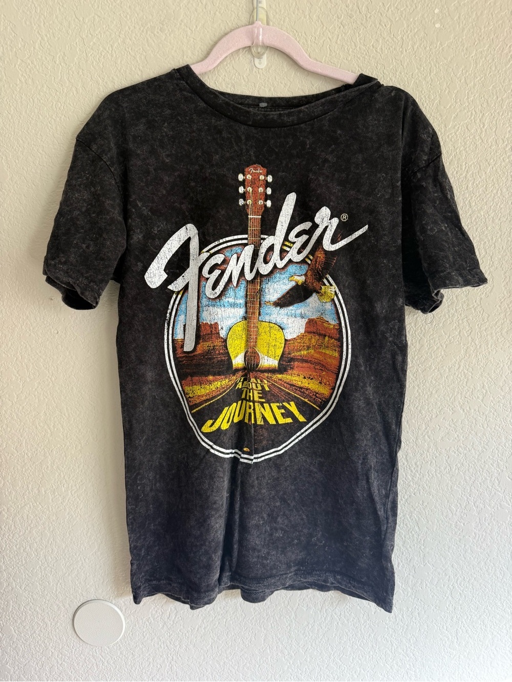 NEW Fender Guitars T Shirt Size Large Black Licensed It’s All About The Journey